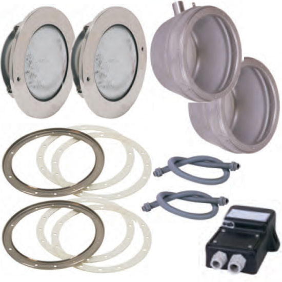 Stainless steel LED white headlight set 2