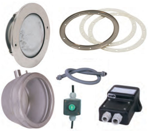 Stainless steel LED-RGB headlight set 1
