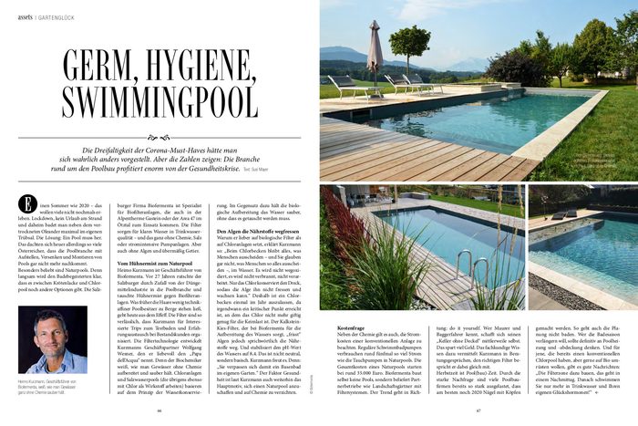 Germs, hygiene, swimming pool